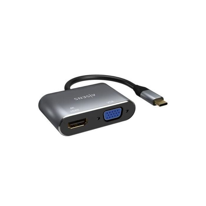 AISENS - CONVERSOR USB-C A VGA/HDMI 4K, USB-C/M-VGA/H-HDMI/H, GRIS, 15CM 2 AISENS - CONVERSOR USB-C A VGA/HDMI 4K, USB-C/M-VGA/H-HDMI/H, GRIS, 15CM 2