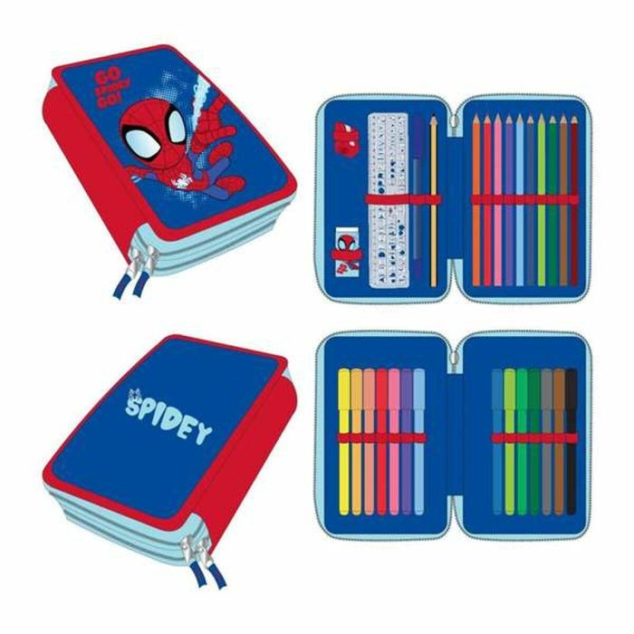 Estuche Escolar Spidey Azul 12,5 x 19,5 x 4,5 cm 6