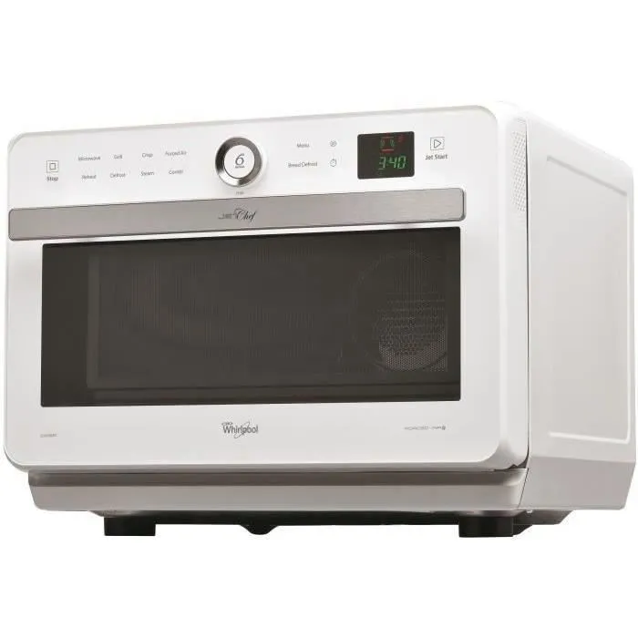 Whirlpool JT469WH Microondas Jet Chef 33L 6th SENS Combi Crisp Steam Acero Inoxidable Blanco 0 Whirlpool JT469WH Microondas Jet Chef 33L 6th SENS Combi Crisp Steam Acero Inoxidable Blanco 0
