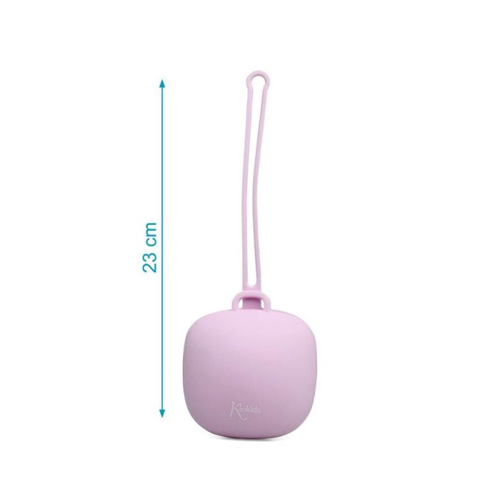 KioKids Portachupetes de Silicona Lavanda para 1 chupete, con Lazo para Colgar, Higiénico y Seguro, Apto Lavavajillas y Esterilizador, para Bebés +0 meses 2