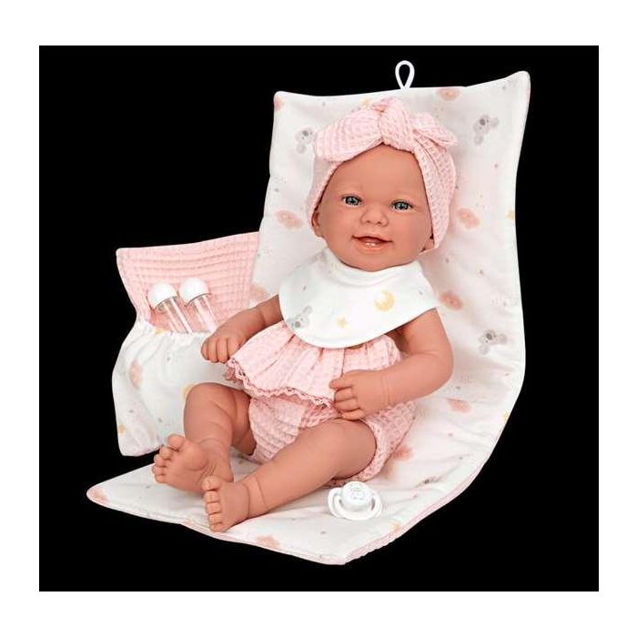 Muñecas Arias Muñeca Zoe 42 cm Rosa c/Cambiador y Babero (Cuerpo Vinyl, Sexo Niña) 6
