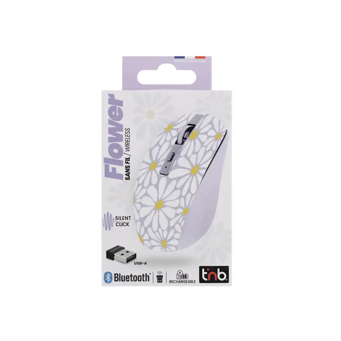 TNB FLOWER - Raton inalambrico Bluetooth recargable