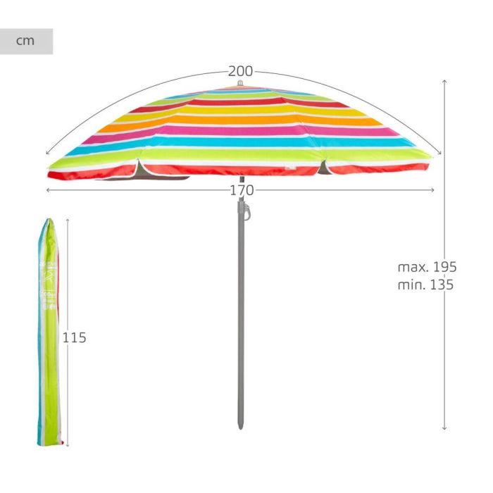 Sombrilla Aktive 200 x 195 x 200 cm (6 Unidades) 3