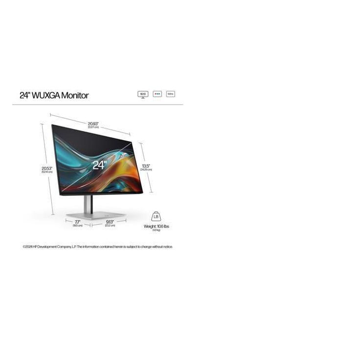 HP 724pn Monitor Series 7 Pro de 24 pulgadas WUXGA 16:10 con Precisión de Color, Marco Micro-Borde y Diseño Ergonómico 18 HP 724pn Monitor Series 7 Pro de 24 pulgadas WUXGA 16:10 con Precisión de Color, Marco Micro-Borde y Diseño Ergonómico 18