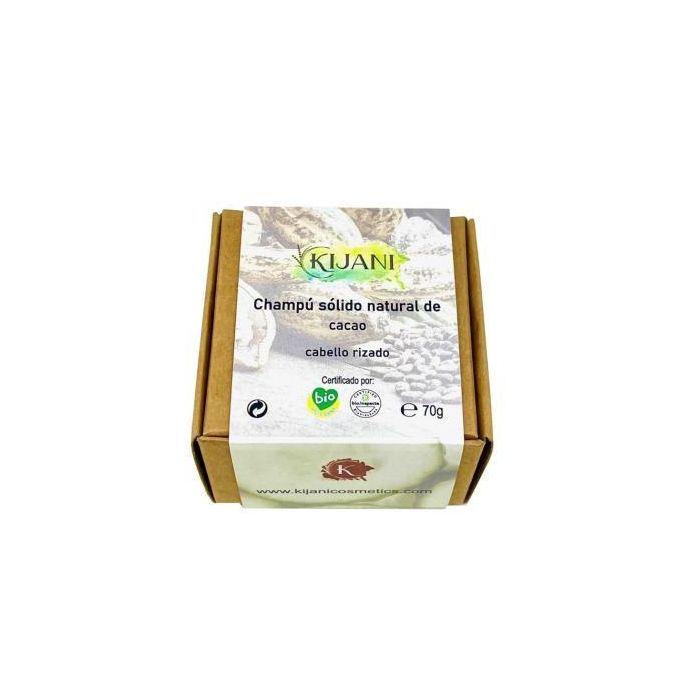 KIJANI Champú Sólido Cabello Rizado Ondulado Afro con Cacao y Queratina Vegetal Ecológico 70g
