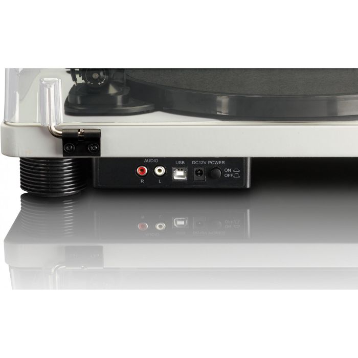 Lenco LS-50 Tocadiscos de tracción por correa Gris, 33 1/3, 45, 78 RPM, cartucho de cerámica estéreo, USB, amplificador integrado 1