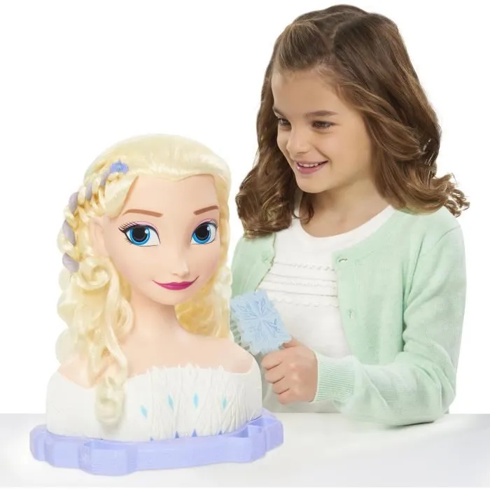 Reine Des Neiges Cabezal de Peinado Elsa Deluxe Styling Head con Extensiones, Accesorios para el Cabello y Revelador de Color, a partir de 3 años 4