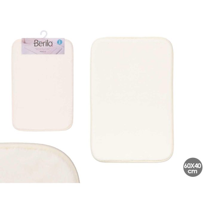 Alfombra de Baño Viscoelástica Blanco Berilo 60x40 cm (12 Unidades) Alfombra de Baño Viscoelástica Blanco Berilo 60x40 cm (12 Unidades)