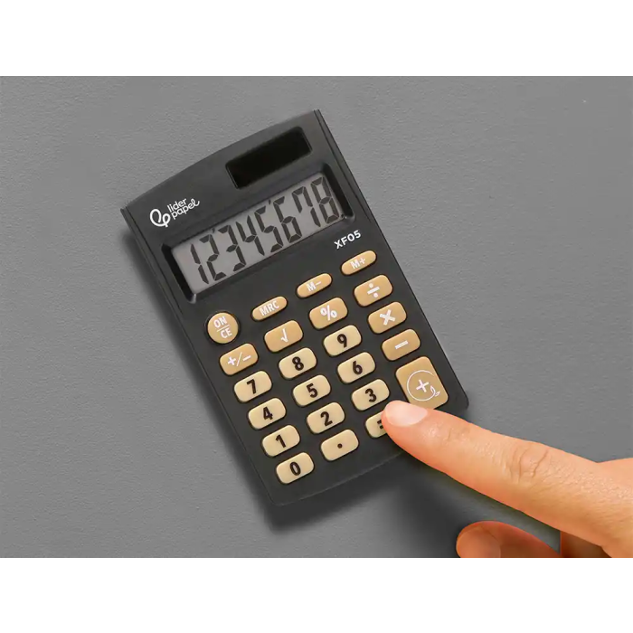 Liderpapel xf05 Calculadora de Bolsillo 8 Dígitos Solar y Pila Color Negro 98x62x8 mm 5