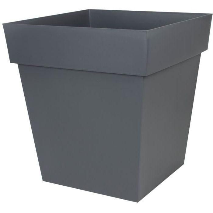 Maceta cuadrada Toscana EDA - 50 cm - 87 L - Gris antracita