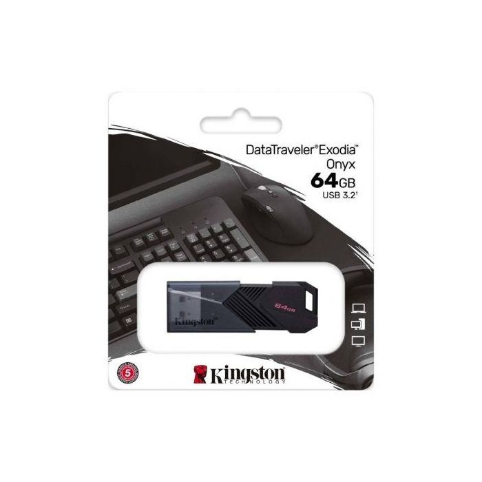 Kingston DTXON/64GB Unidad Flash USB DataTraveler Exodia Onyx 64GB USB 3.2 Gen 1 Negro Mate Capuchón Móvil para Rápidas Transferencias 2 Kingston DTXON/64GB Unidad Flash USB DataTraveler Exodia Onyx 64GB USB 3.2 Gen 1 Negro Mate Capuchón Móvil para Rápidas Transferencias 2