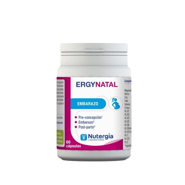 NUTERGIA Ergynatal 60 Cápsulas para Embarazo y Lactancia, Vitaminas B9 y B12 metiladas