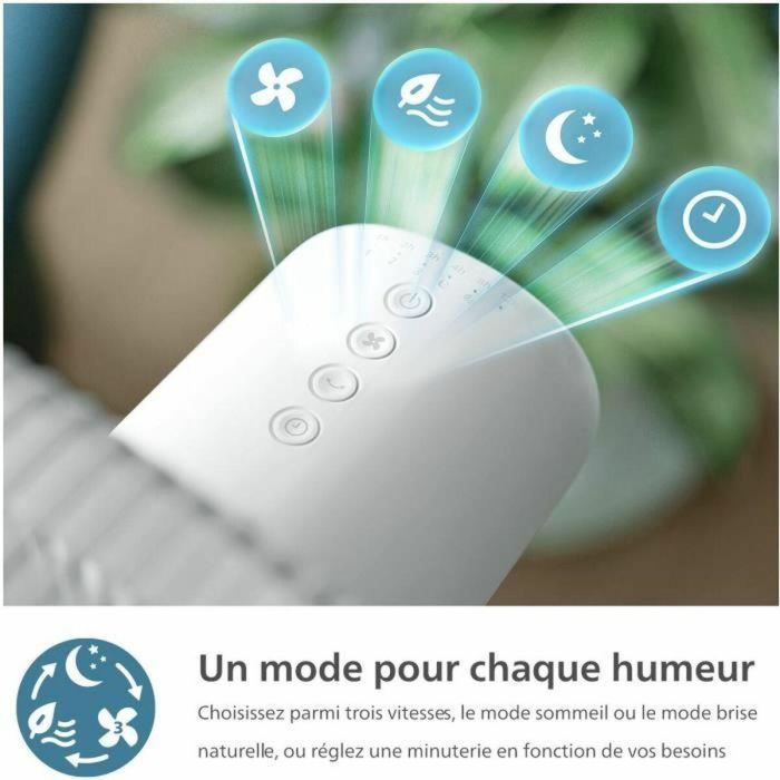 Philips CX2550/00 Ventilador de Pedestal Altura Regulable 82-125 cm Ultra Silencioso Blanco 6