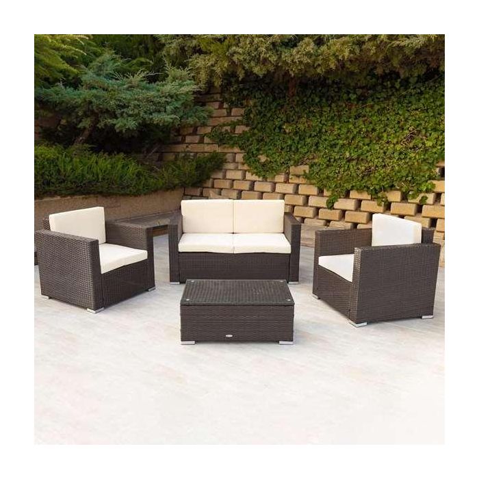 Conjunto de sofá (128x72 cm) + 2 sillones (71x72 cm) + mesa (80x50x32 cm) aktive 6 Conjunto de sofá (128x72 cm) + 2 sillones (71x72 cm) + mesa (80x50x32 cm) aktive 6