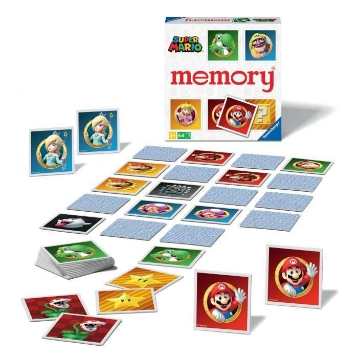 Ravensburger Juego de Mesa Memory Super Mario de 64 Cartas, Edición Multilingüe, para niños de 6 años en adelante 1