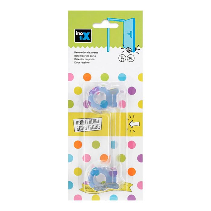 Inofix 5203-0-000 Retenedor flexible bajo puerta transparente goma/metal a presión para bloqueo de puerta 1