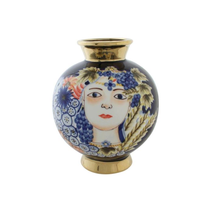DKD Home Decor Jarrón Decorativo de Porcelana Estilo Shabby Colección Margot con Diseño de Cara Multicolor Azul 19x23x19 cm 0 DKD Home Decor Jarrón Decorativo de Porcelana Estilo Shabby Colección Margot con Diseño de Cara Multicolor Azul 19x23x19 cm 0