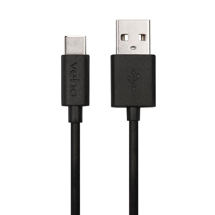 Veho Cable USB-A a USB-C Pebble 0.2m Negro - Carga y Sincronización Rápida con Acabado Tacton Duradero 1