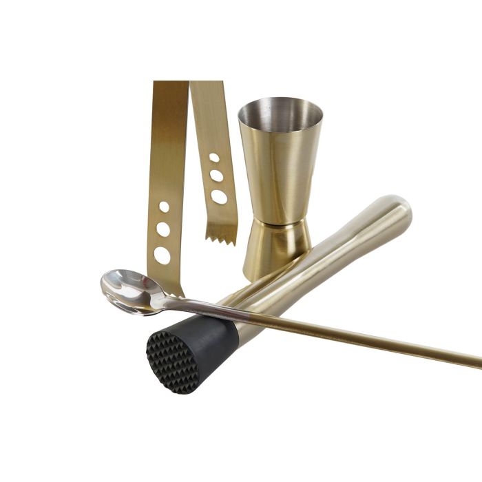 DKD Home Decor Coctel Loft Set de 5 Piezas Dorado Inox 8 x 21 x 8 cm Capacidad 500ml 1