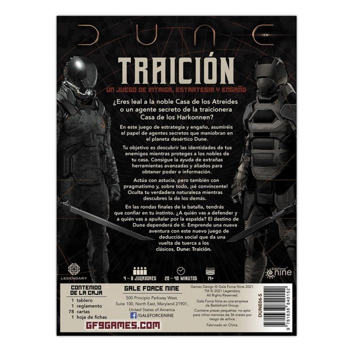 Juego de mesa Dune: Traición 1 Juego de mesa Dune: Traición 1