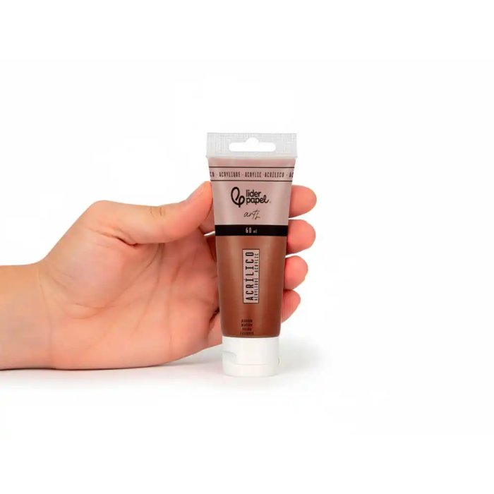 Liderpapel Pintura acrilica tubo de plastico de 60 ml color Marron 4
