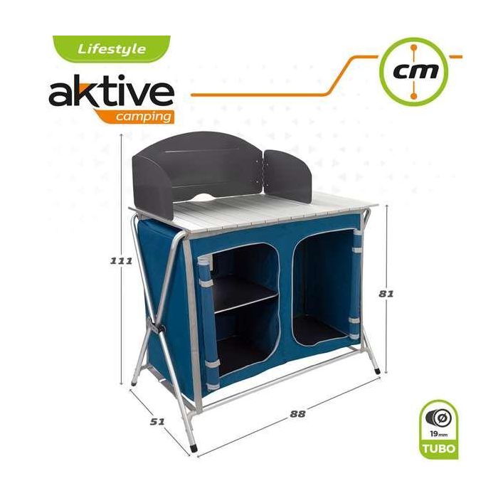 Armario de camping Aktive Plegable 88 x 111 x 51 cm 7