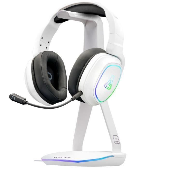 Auriculares/Soporte para auriculares - THE G-LAB - K-STAND HYDROGEN - 2 puertos USB - Blanco Auriculares/Soporte para auriculares - THE G-LAB - K-STAND HYDROGEN - 2 puertos USB - Blanco