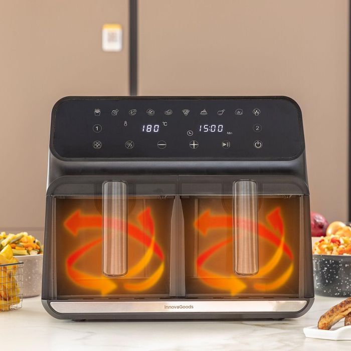 Freidora de Aire InnovaGoods Fryinn Double 8000 Negro 3400 W 8 L Acero Inoxidable 13 Freidora de Aire InnovaGoods Fryinn Double 8000 Negro 3400 W 8 L Acero Inoxidable 13
