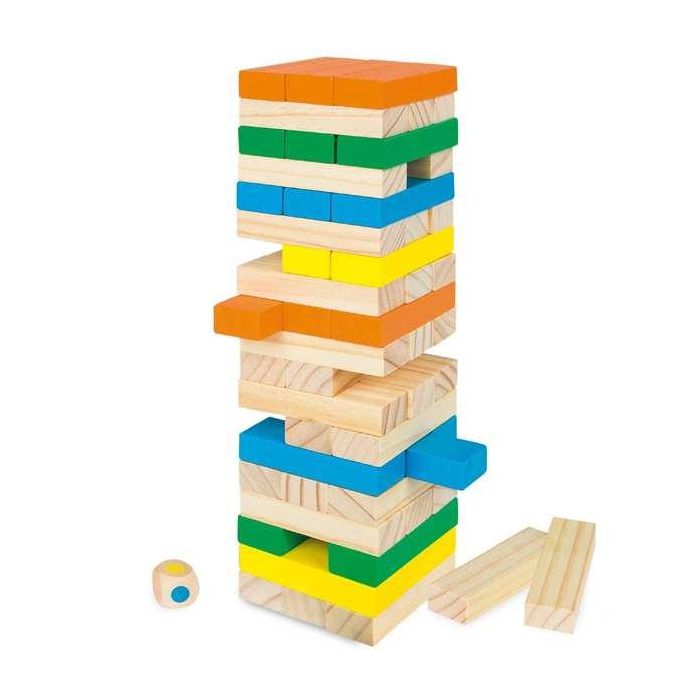 Torre blocs de madera 26 cm con 58 piezas (woomax) 10 Torre blocs de madera 26 cm con 58 piezas (woomax) 10