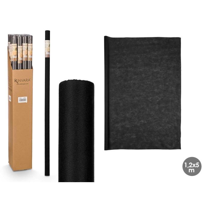 Rollo Mantel TNT Negro 1.2x5m Kinvara - Tela no tejida PP (16 Unidades) Rollo Mantel TNT Negro 1.2x5m Kinvara - Tela no tejida PP (16 Unidades)