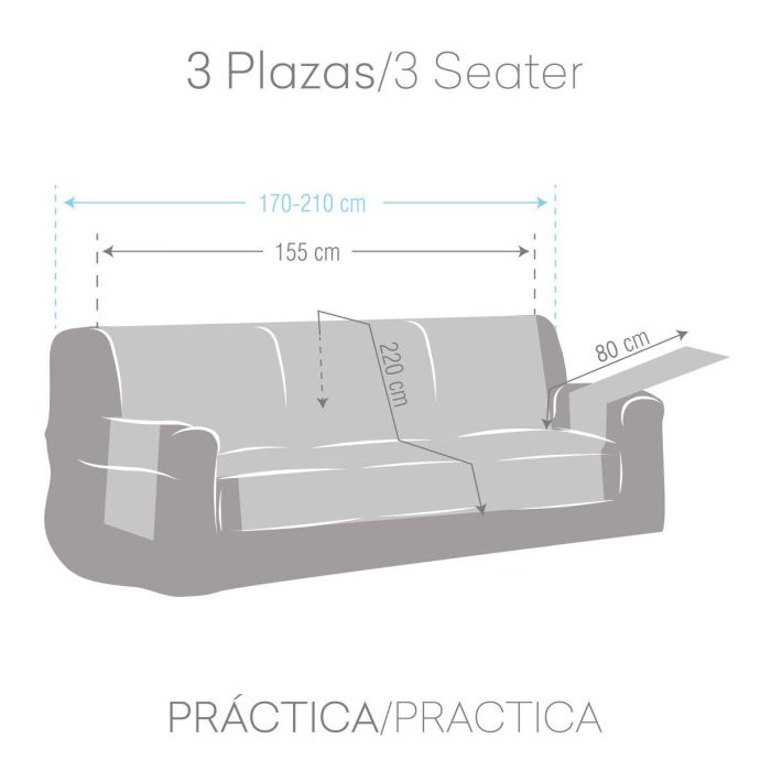 Funda para Sofá Eysa MID Mostaza 100 x 110 x 155 cm 3