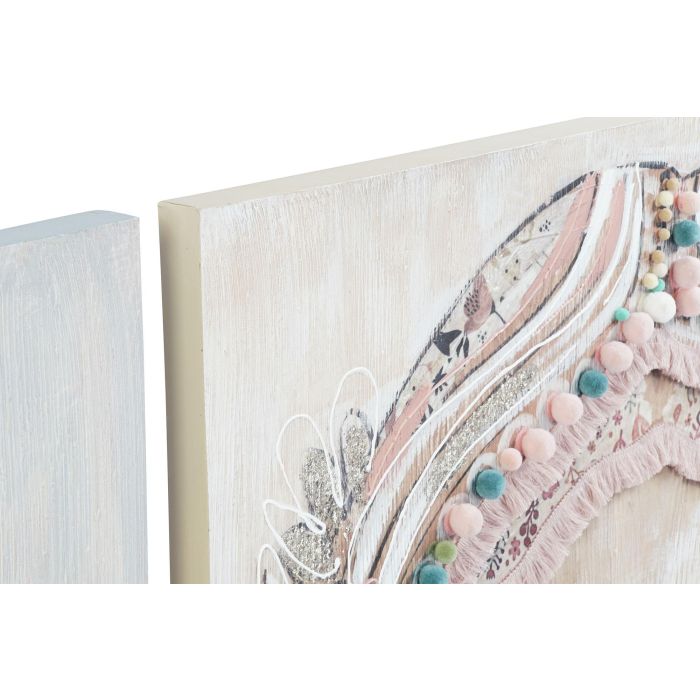 DKD Home Decor Cuadro Colonial Beige Gris 90x90 cm - Set 2 Unidades con Diseño de Cara - Pintado a Mano Lienzo Pino 1 DKD Home Decor Cuadro Colonial Beige Gris 90x90 cm - Set 2 Unidades con Diseño de Cara - Pintado a Mano Lienzo Pino 1