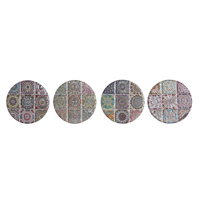 Posavasos Indio DKD Home Decor Multicolor Dorado 10.8 x 0.7 x 10.8 cm Set de 4 Posavasos Indio DKD Home Decor Multicolor Dorado 10.8 x 0.7 x 10.8 cm Set de 4