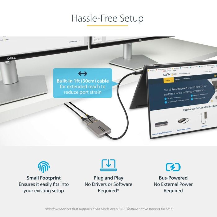 Adaptador Startech MST14CD122DP Gris 3 Adaptador Startech MST14CD122DP Gris 3