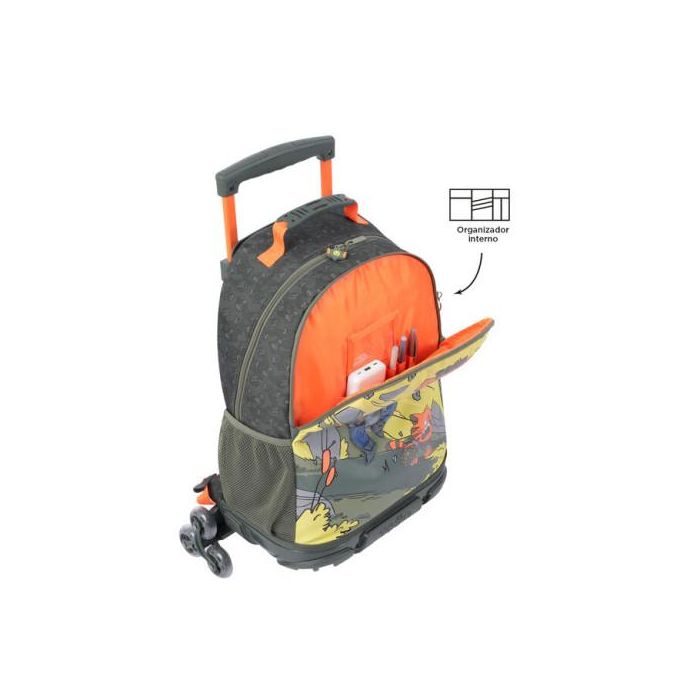 Totto Mochila Escolar con Ruedas Grande MJ03BWM003-2310-4DJL Gris, Amarillo Infantil 25.1L 5