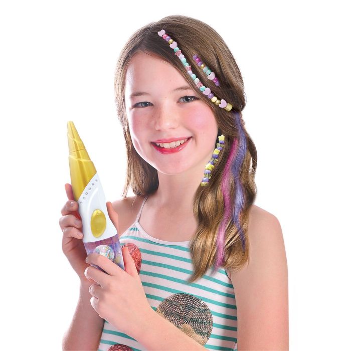 Tachan Set Decora Tu Pelo Unicornio con Extensiones y Aplicador Incluye Estrellas y Abalorios para Niñas +5 Años 4