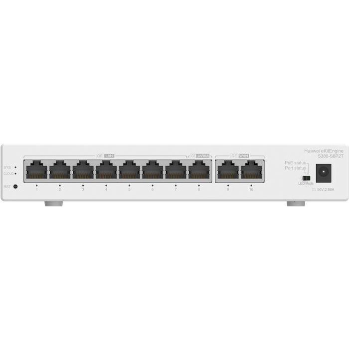 HUAWEI eKit S380-S8P2T Multi-Service Gateway, 2 GE WAN, 8 GE LAN PoE+ (124W) para Pymes y Hoteles