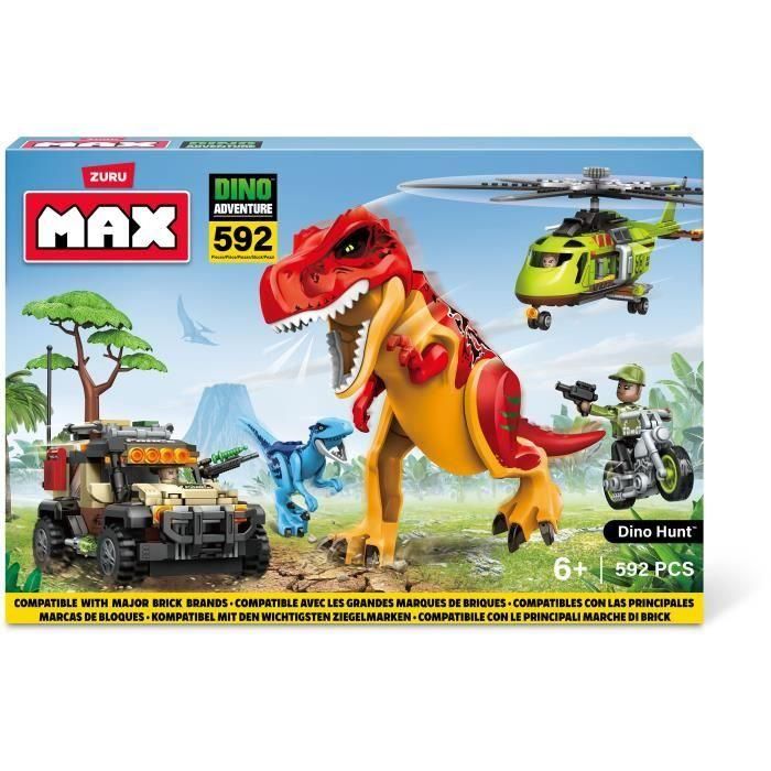 Set de Construcción - ZURU - Dino Adventure Dino Hunt (592 piezas) - Aventura prehistórica con dinosaurios y vehículos 1