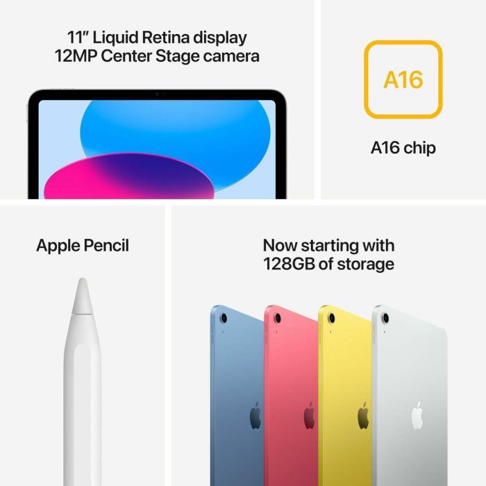 Apple MD7G4TY/A iPad 11ª Gen 11 Pulgadas Liquid Retina Wi-Fi + 5G Chip A16 Bionic 128GB Azul 10 Apple MD7G4TY/A iPad 11ª Gen 11 Pulgadas Liquid Retina Wi-Fi + 5G Chip A16 Bionic 128GB Azul 10