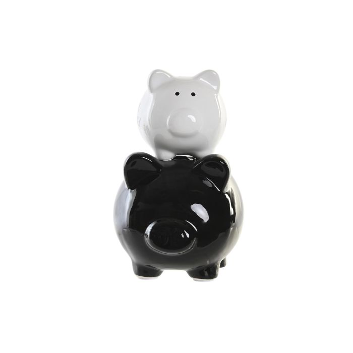 DKD Home Decor Hucha Infantil Cerdo Dolomita Negro Blanco 13x21x15 cm 0 DKD Home Decor Hucha Infantil Cerdo Dolomita Negro Blanco 13x21x15 cm 0