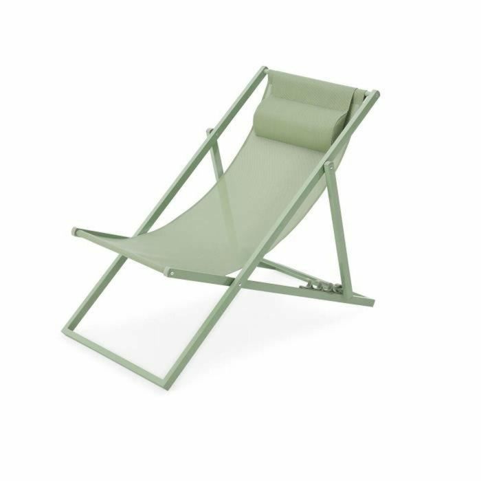 Tumbona PAROS - Estructura de acero - L 63 x P 104 x A 85 cm Verde caqui