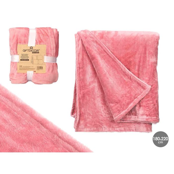 Manta Sedalina Rosa 180X220Cm Giftdecor (6 Unidades) Manta Sedalina Rosa 180X220Cm Giftdecor (6 Unidades)