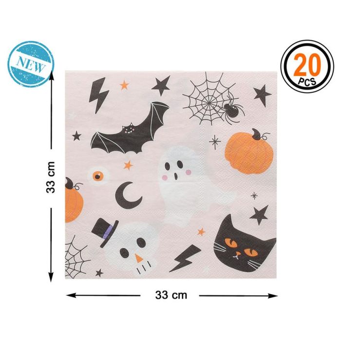 Servilletas Halloween Infantiles - Pack de 20 Unidades 33x33 cm