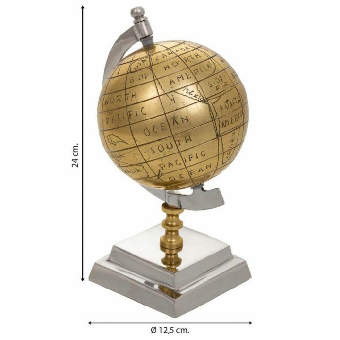 Globo Terraqueo Alexandra House Living Aluminio 12 x 24 x 12 cm 5