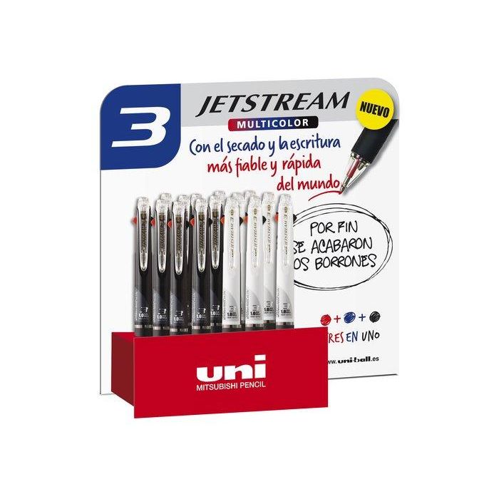 Boligrafo De 3 Colores Uni-Ball Jetstream 3 1,0 (Sxe-400) Surtido Expositor De 15 8X 246439000 Negro 7X 246249000 Blanco