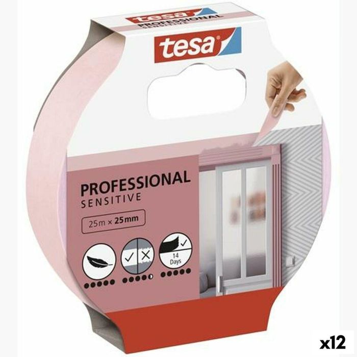 Cinta Adhesiva TESA Professional Sensitive Pintor Rosa 12 Unidades 25 mm x 50 m Cinta Adhesiva TESA Professional Sensitive Pintor Rosa 12 Unidades 25 mm x 50 m