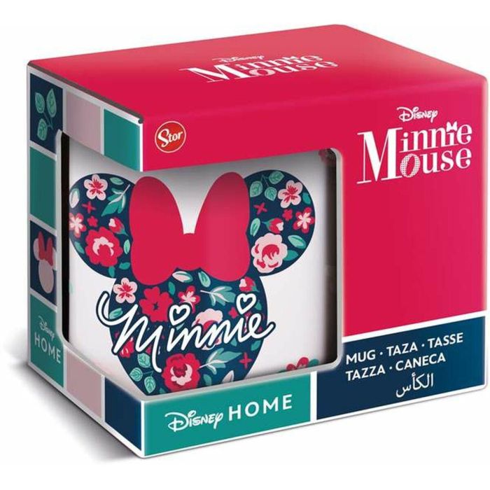 Taza ceramica minnie mouse gardening. en caja de regalo 325 ml.