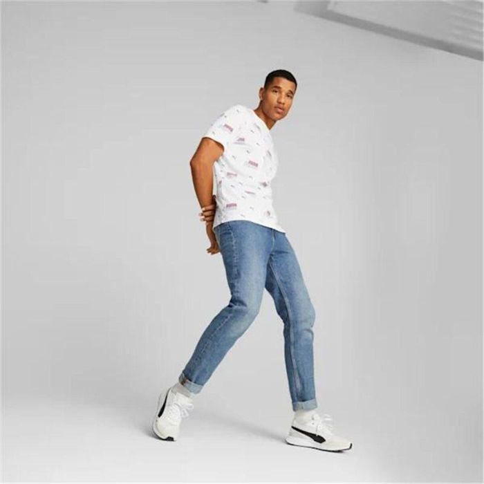 Camiseta de Manga Corta Hombre Puma Ess+ Logo Power Aop Blanco 3