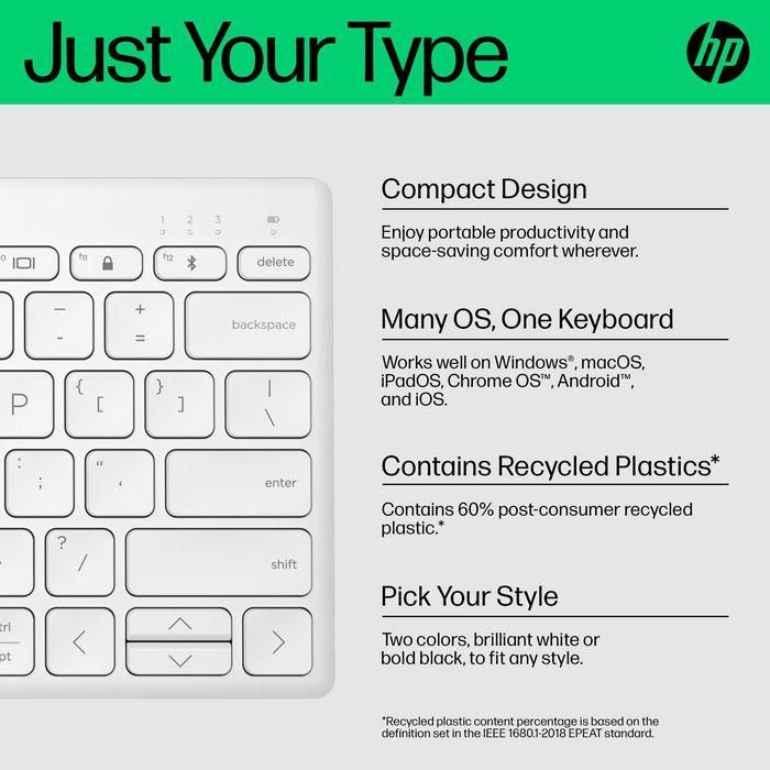 HP 350 Teclado Inalámbrico Bluetooth Compacto Multi-Dispositivo, Cómodo y Portátil para Productividad en PC, Portátil, Tablet y Móvil 11 HP 350 Teclado Inalámbrico Bluetooth Compacto Multi-Dispositivo, Cómodo y Portátil para Productividad en PC, Portátil, Tablet y Móvil 11