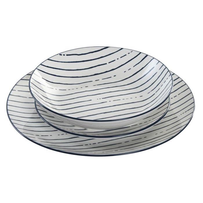 Vajilla Mediterraneo DKD Home Decor Azul 19 x 2 x 19 cm Set de 18 4 Vajilla Mediterraneo DKD Home Decor Azul 19 x 2 x 19 cm Set de 18 4